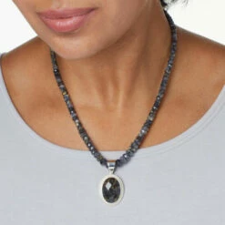 Cheapest 🧨 Mine Finds By Jay King Jay King Oval Blue Iolite Pendant With Rondelle Beaded Necklace ⌛ -Deals Mine Store unnamed file 585