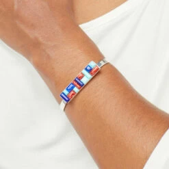 Buy 😀 Mine Finds By Jay King Jay King Sterling Silver Multi-Stone Inlay Cuff Bracelet ✔️ -Deals Mine Store unnamed file 590