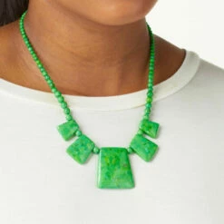 Best deal 🥰 Mine Finds By Jay King Jay King Lemon Lime Turquoise Beaded Necklace With Freeform Drops 🛒 -Deals Mine Store unnamed file 633