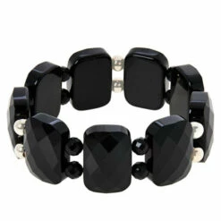 Top 10 🤩 Mine Finds By Jay King Jay King Midnight Black Chalcedony Bead Stretch Bracelet ✔️