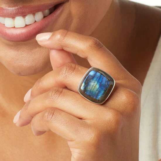 Cheap ๐ฅฐ Mine Finds By Jay King Jay King Sterling Silver Gray Labradorite Cushion-Cut Ring ๐คฉ 2 Cheap ๐ฅฐ Mine Finds By Jay King Jay King Sterling Silver Gray Labradorite Cushion-Cut Ring ๐คฉ - Image 2