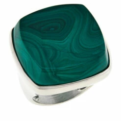 Deals 👏 Mine Finds By Jay King Jay King Sterling Silver Green Malachite Cushion-Cut Ring ✔️