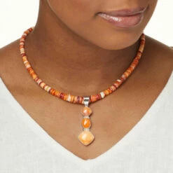 Outlet ✨ Mine Finds By Jay King Jay King Sterling Silver Spiny Oyster Shell Pendant With Bead Necklace 😉 -Deals Mine Store unnamed file 654