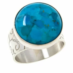 Best deal 🔔 Mine Finds By Jay King Jay King Sterling Silver Turquoise Composite Round Ring 💯 -Deals Mine Store unnamed file 669