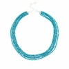 Best Sale 🎁 Mine Finds By Jay King Jay King Sterling Silver Turquoise Composite Bead 5-Row Necklace 🛒