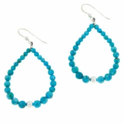 Best Sale ⭐ Mine Finds By Jay King Jay King Sterling Silver Turquoise Composite Bead Teardrop Earrings ⭐