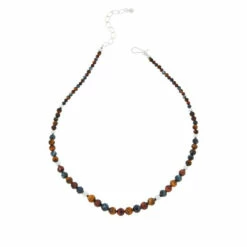 New 😍 Mine Finds By Jay King Jay King Sterling Silver Multicolor Tiger's Eye Bead Station Necklace ✨