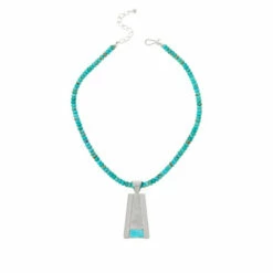 Hot Sale ๐ฅฐ Mine Finds By Jay King Jay King Sterling Silver Tyrone Turquoise Pendant With Bead Necklace ๐ฏ