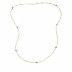 Brand new 🥰 Mine Finds By Jay King Jay King Cultured Pearl And Gold-Color Matrix Turquoise Necklace 🎁