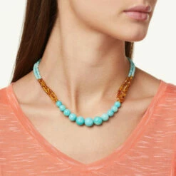 Best Pirce 💯 Mine Finds By Jay King Jay King Amazonite And Amber 3-Strand Bead Necklace 👍 -Deals Mine Store unnamed file 719