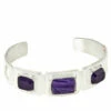 Deals 🎁 Mine Finds By Jay King Jay King Sterling Silver Purple Charoite And Amethyst Cuff Bracelet 😀
