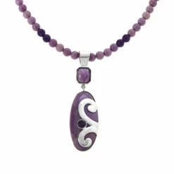 Promo 🤩 Mine Finds By Jay King Jay King Amethyst And Phosphosiderite Pendant With Bead Necklace 🔥 -Deals Mine Store unnamed file 735