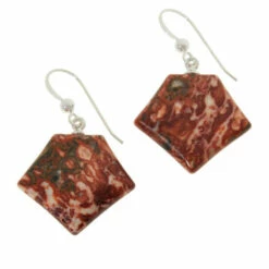 Buy ๐ Mine Finds By Jay King Jay King Sterling Silver Red Leopard Skin Quartzite Drop Earrings โญ