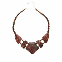 Flash Sale 🛒 Mine Finds By Jay King Jay King Multicolor Red Leopard Skin Quartzite Necklace ❤️