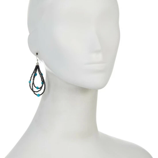 Buy ๐ Mine Finds By Jay King Jay King 3-Strand Black Spinel And Royal Blue Turquoise Bead Earrings ๐ 2 Buy ๐ Mine Finds By Jay King Jay King 3-Strand Black Spinel And Royal Blue Turquoise Bead Earrings ๐ - Image 2