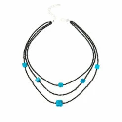 Best reviews of 🥰 Mine Finds By Jay King Jay King Black Spinel And Turquoise Bead 3-Strand Necklace 🎉