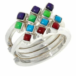 Brand new ⭐ Mine Finds By Jay King Jay King 4-piece Multicolor Turquoise And Coral Ring Set 🎉