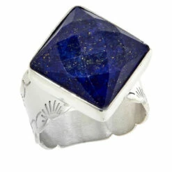 Hot Sale 🛒 Mine Finds By Jay King Jay King Sterling Silver Faceted Square Lapis Ring 👍