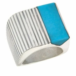 Discount 🔥 Mine Finds By Jay King Jay King Sterling Silver Campitos Turquoise Modern Ring ⭐