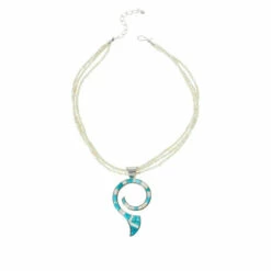 Best Sale 🥰 Mine Finds By Jay King Jay King Turquoise And 👩 Mother-of-Pearl Inlay Pendant With Necklace 👏