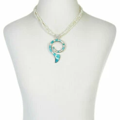 Best Sale 🥰 Mine Finds By Jay King Jay King Turquoise And 👩 Mother-of-Pearl Inlay Pendant With Necklace 👏 -Deals Mine Store unnamed file 790