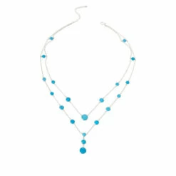 Brand new 🛒 Mine Finds By Jay King Jay King Sterling Silver Royal Blue Turquoise Station Chain Necklace 🔥