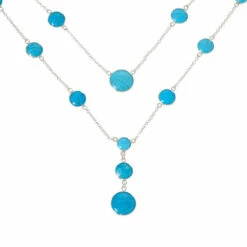 Brand new 🛒 Mine Finds By Jay King Jay King Sterling Silver Royal Blue Turquoise Station Chain Necklace 🔥 -Deals Mine Store unnamed file 793