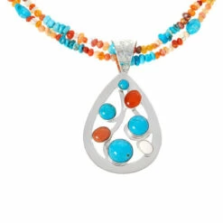Buy ❤️ Mine Finds By Jay King Jay King Turquoise & Multicolor Jelly Opal Pendant With Bead Necklace ✔️ -Deals Mine Store unnamed file 806