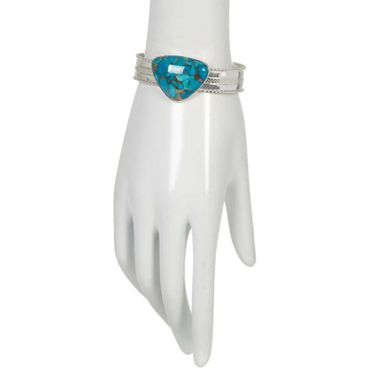 Hot Sale ⭐ Mine Finds By Jay King Jay King Sterling Silver Turquoise Composite Cuff Bracelet 😉 2 Hot Sale ⭐ Mine Finds By Jay King Jay King Sterling Silver Turquoise Composite Cuff Bracelet 😉 - Image 2