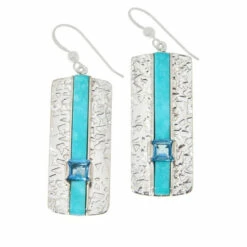 New 🤩 Mine Finds By Jay King Jay King Sterling Silver Turquoise And Blue Topaz Drop Earrings 🎁