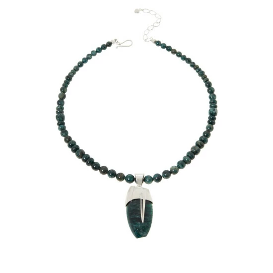 Promo ๐ Mine Finds By Jay King Jay King Sterling Silver Teal Apatite Pendant With Bead Necklace ๐ 1 Promo ๐ Mine Finds By Jay King Jay King Sterling Silver Teal Apatite Pendant With Bead Necklace ๐