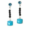 New 💯 Mine Finds By Jay King Jay King Blue Topaz, Turquoise And Black Chalcedony Drop Earrings 🎁