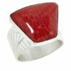 Hot Sale ⭐ Mine Finds By Jay King Jay King Sterling Silver Colors Of Coral Freeform Ring Red Coral 🔔
