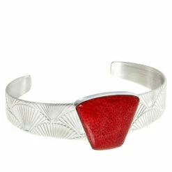 Outlet 🔔 Mine Finds By Jay King Jay King Sterling Silver Colors Of Coral Cuff Bracelet Red Coral 💯