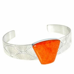 Outlet 🔔 Mine Finds By Jay King Jay King Sterling Silver Colors Of Coral Cuff Bracelet Red Coral 💯 -Deals Mine Store unnamed file 857