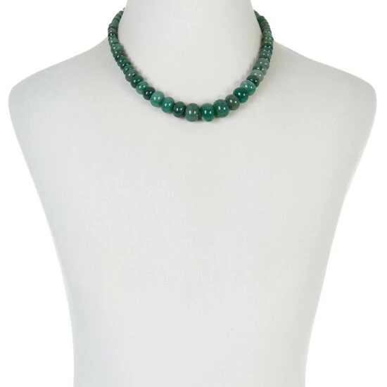 Promo 👏 Mine Finds By Jay King Jay King Sterling Silver Green Flower Stone Graduated Bead Necklace ⭐ 3 Promo 👏 Mine Finds By Jay King Jay King Sterling Silver Green Flower Stone Graduated Bead Necklace ⭐ - Image 3