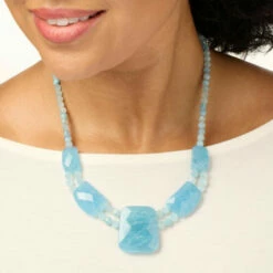 Brand new 🎉 Mine Finds By Jay King Jay King Sterling Silver Blue Aquamarine Necklace ❤️ -Deals Mine Store unnamed file 9