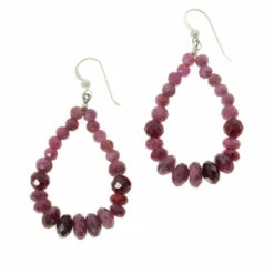 Best deal ๐ Mine Finds By Jay King Jay King Sterling Silver Ruby Bead Loop Drop Earrings ๐