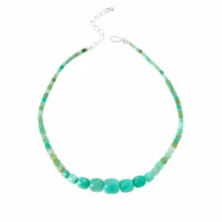 Best deal 🛒 Mine Finds By Jay King Jay King Sterling Silver Chrysoprase Graduated Bead Necklace 🔥