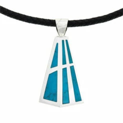 Hot Sale ⌛ Mine Finds By Jay King Jay King Turquoise Inlay Pendant With Black Leather Cord Necklace ⭐ -Deals Mine Store unnamed file 927