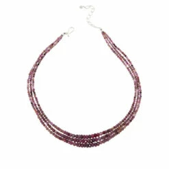 Hot Sale 👏 Mine Finds By Jay King Jay King Sterling Silver 3-Strand Ruby Bead Necklace 👏