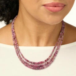 Hot Sale 👏 Mine Finds By Jay King Jay King Sterling Silver 3-Strand Ruby Bead Necklace 👏 -Deals Mine Store unnamed file 96