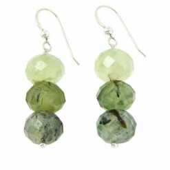 Deals ⌛ Mine Finds By Jay King Jay King Sterling Silver Multicolor Green Prehnite Bead Drop Earrings ⌛