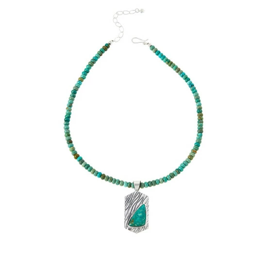 Brand new 🔔 Mine Finds By Jay King Jay King Sterling Silver Alicia Turquoise Pendant With Bead Necklace 💯 1 Brand new 🔔 Mine Finds By Jay King Jay King Sterling Silver Alicia Turquoise Pendant With Bead Necklace 💯