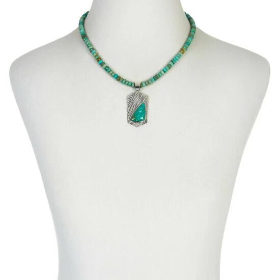 Brand new 🔔 Mine Finds By Jay King Jay King Sterling Silver Alicia Turquoise Pendant With Bead Necklace 💯 3 Brand new 🔔 Mine Finds By Jay King Jay King Sterling Silver Alicia Turquoise Pendant With Bead Necklace 💯 - Image 3